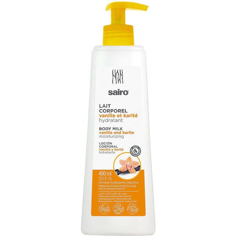 Sairo Loción Corporal Hidratante de Vainilla y Karité con Aroma de Vainilla para todo tipo de pieles 400ml