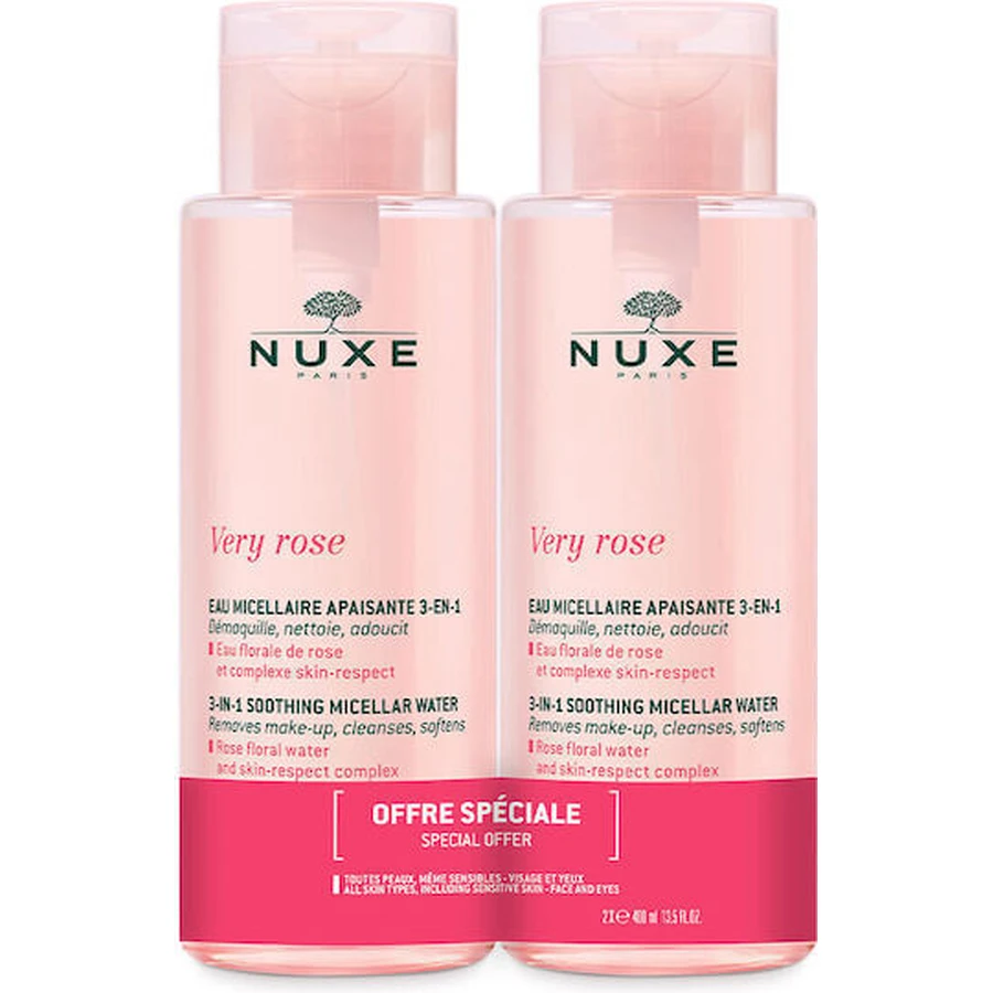 Nuxe Very Rose Facial Makeup Removing Micellar Water 2x400ml