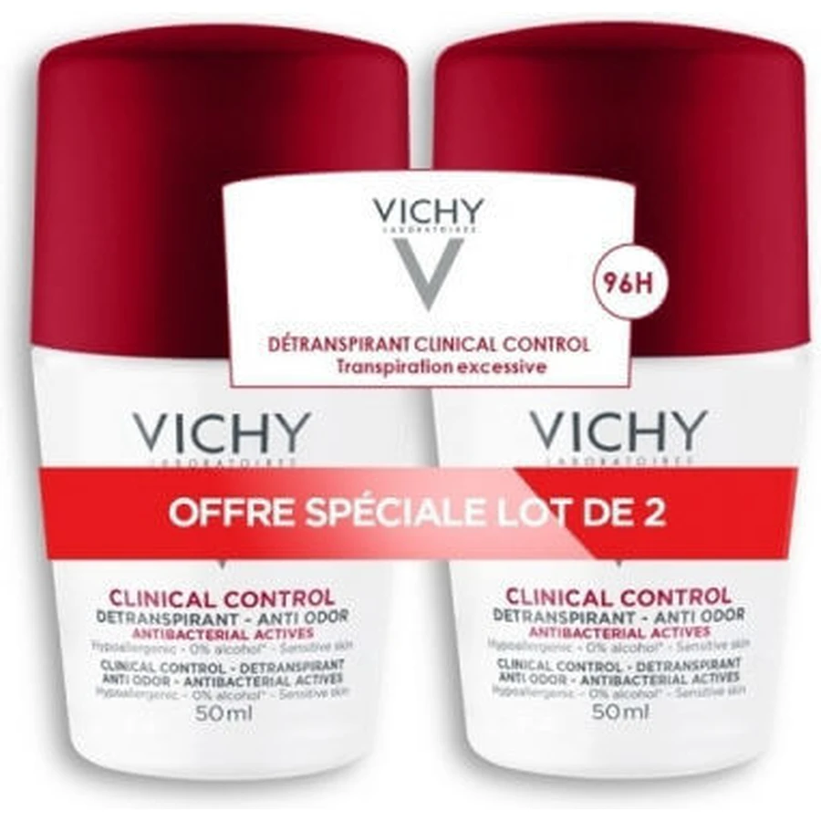 Vichy Deodorant 96h Roll-On 2x50ml