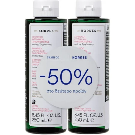Korres Cystin & Glykoproteine Haarausfall Shampoo für brüchiges Haar 2x250ml