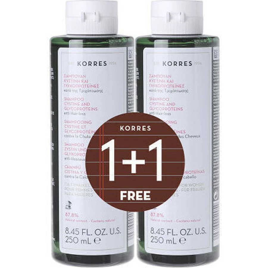 Korres Cystin & Glykoproteine Haarausfall Shampoo für brüchiges Haar 2x250ml