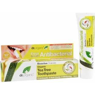 Dr.Organic Tea Tree Antibacteriële Tandpasta voor het bleken van tandplak 100ml