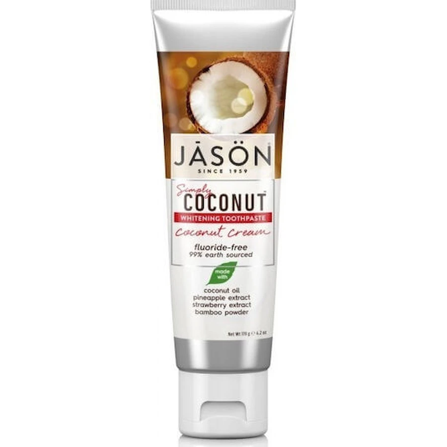 Jason Simply Kokos verzachtende tandpasta fluoride vrij kokosnoot & kamille 119gr