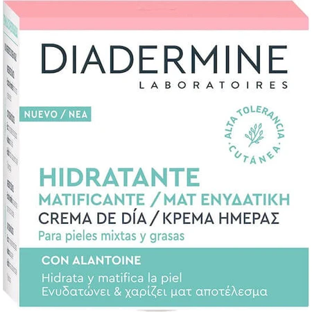 Diadermine Essential Care Crema Facial de Día Doble Acción Ligera 48h Hidratante, Antiedad y Reconstituyente con Ácido Hialurónico 50ml