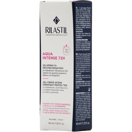 Rilastil Aqua Aqua Feuchtigkeitsspendendes Gesichts-Tagesgel 72h mit Hyaluronsäure und Ceramid 40ml