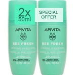 Apivita Bee Fresh Deodorant 24h Roll-On Deodorant Aluminiumfrei 2x50ml
