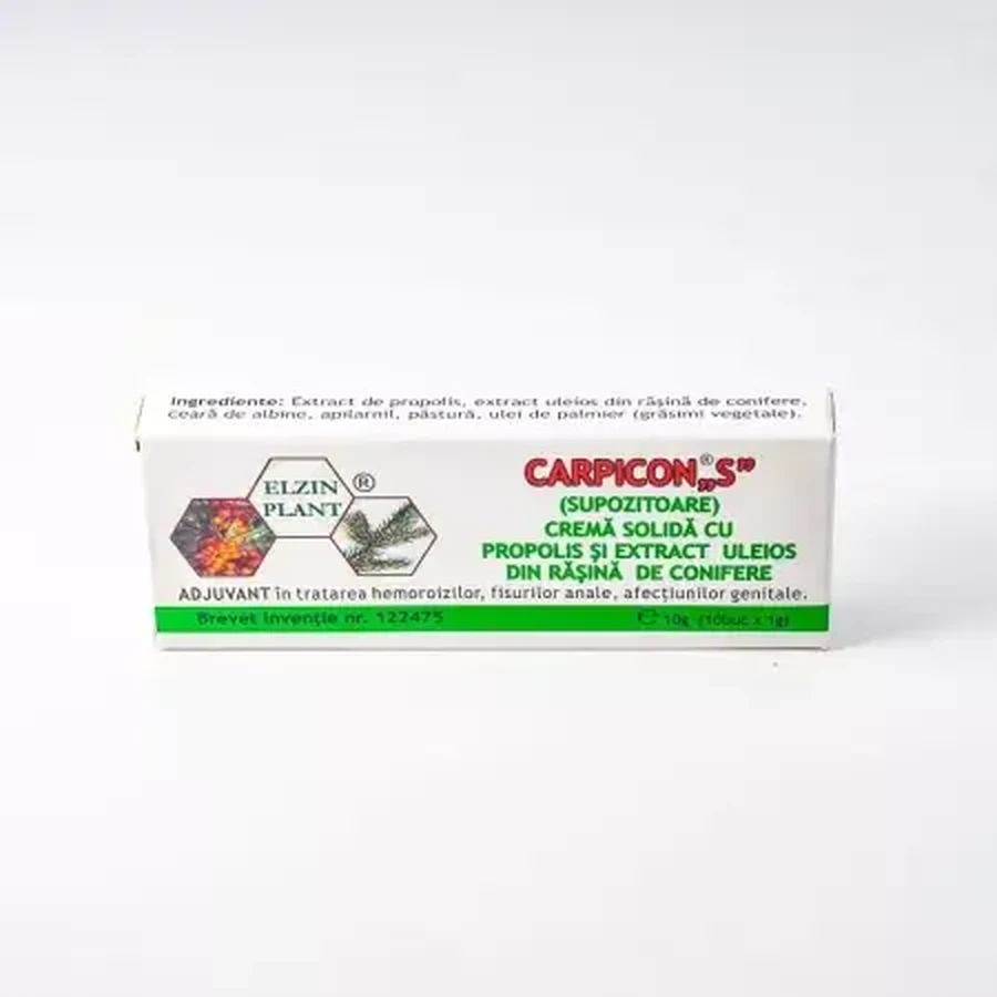 Carpicon S supositorios 1 g x 10, Elzin Plant