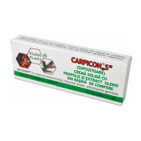 Carpicon S supositorios 1 g x 10, Elzin Plant
