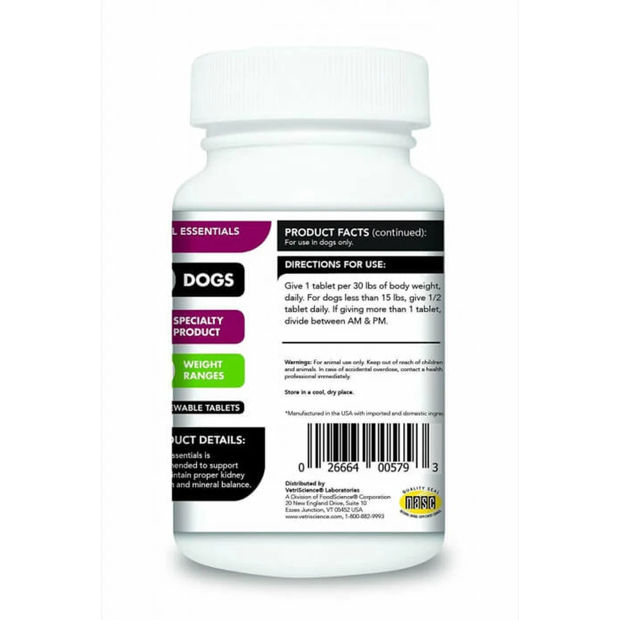 Renal Essentials for Dogs VetriScience - 45 tablets