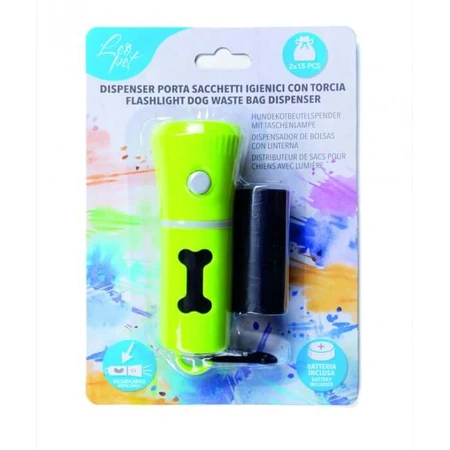 Leopet Toilet Bag Dispenser with Flashlight