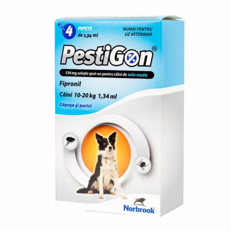 PestiGon Dog M spot on (10-20kg) fipronil x 4 pipetten