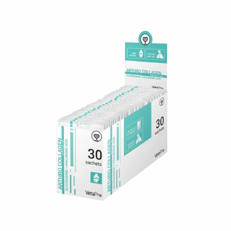 VETAPRO arthro collagen 30x3G/Schnitt Gelenke und Knorpel Unterstützung für Hunde und Katzen