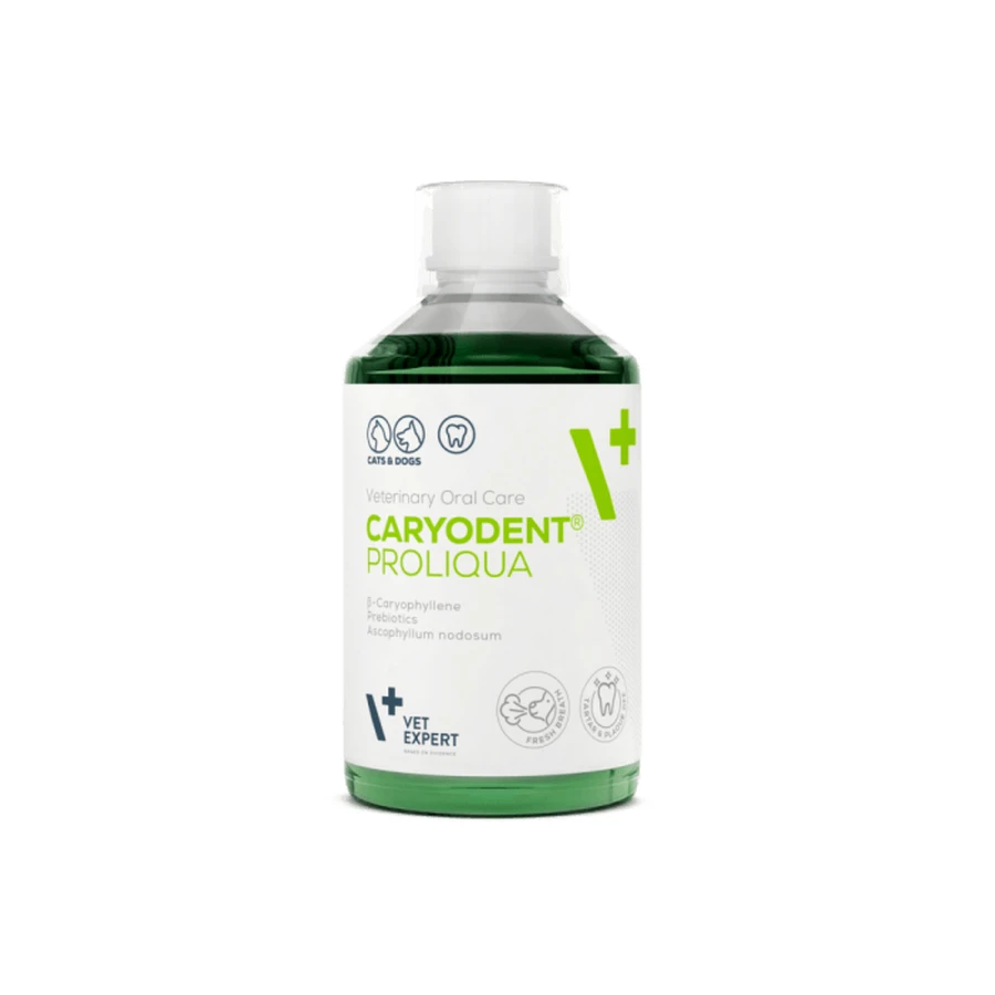 Wateradditief voor dagelijkse mondhygiëne voor honden en katten Caryodent Proliqua Vet Expert, 250ml