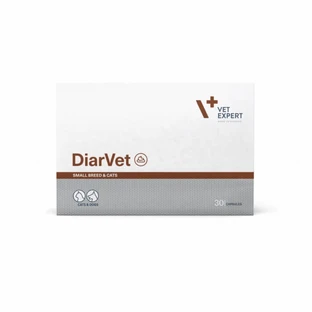Ayuda rápida en el tratamiento de la diarrea en perros pequeños y gatos, DiarVet Twist Off, Vet Expert, 30 cápsulas