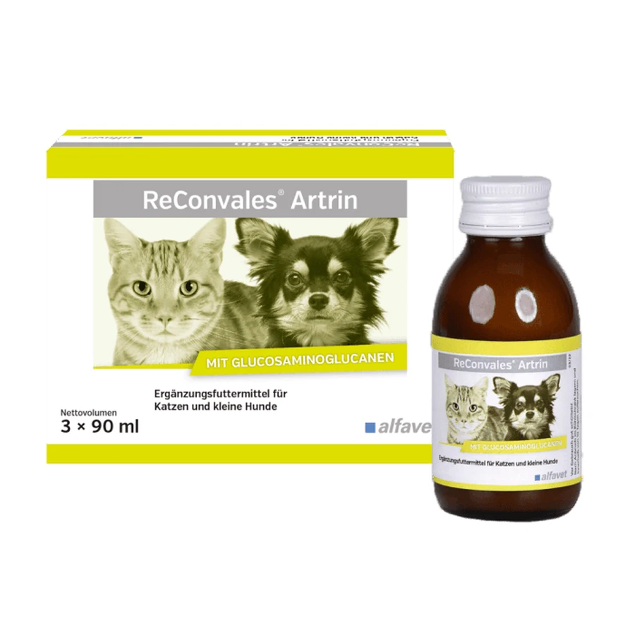 Suplemento que apoya el metabolismo articular en la artrosis, perros y gatos, Reconvales ARTRIN, Alfavet, 90 ml
