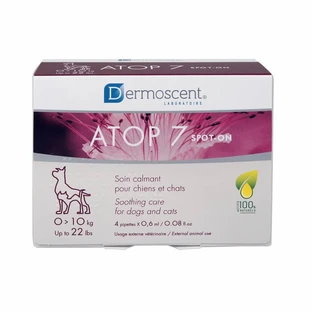 Dermoscent ATOP 7 Spot On pour chiens et chats, 0-10 kg, 4 pipettes
