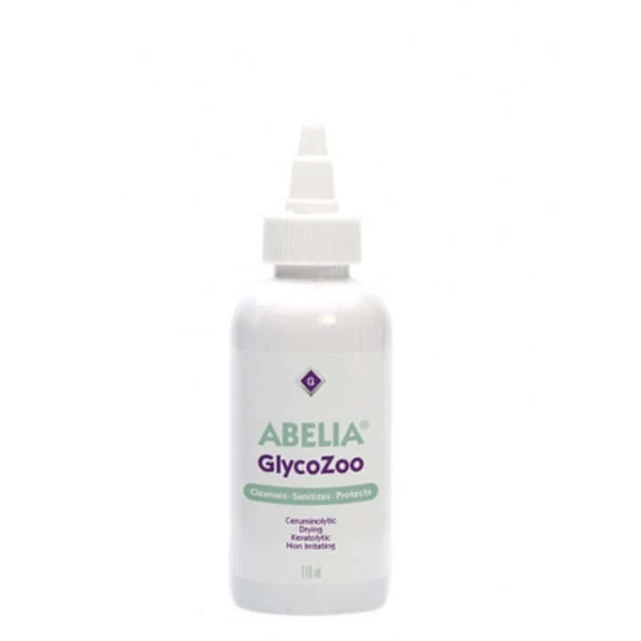 Abelia GlycoZoo, solution nettoyante, asséchante, céruménolytique, kératolytique et lipolytique pour les oreilles, VetNova, 118ml