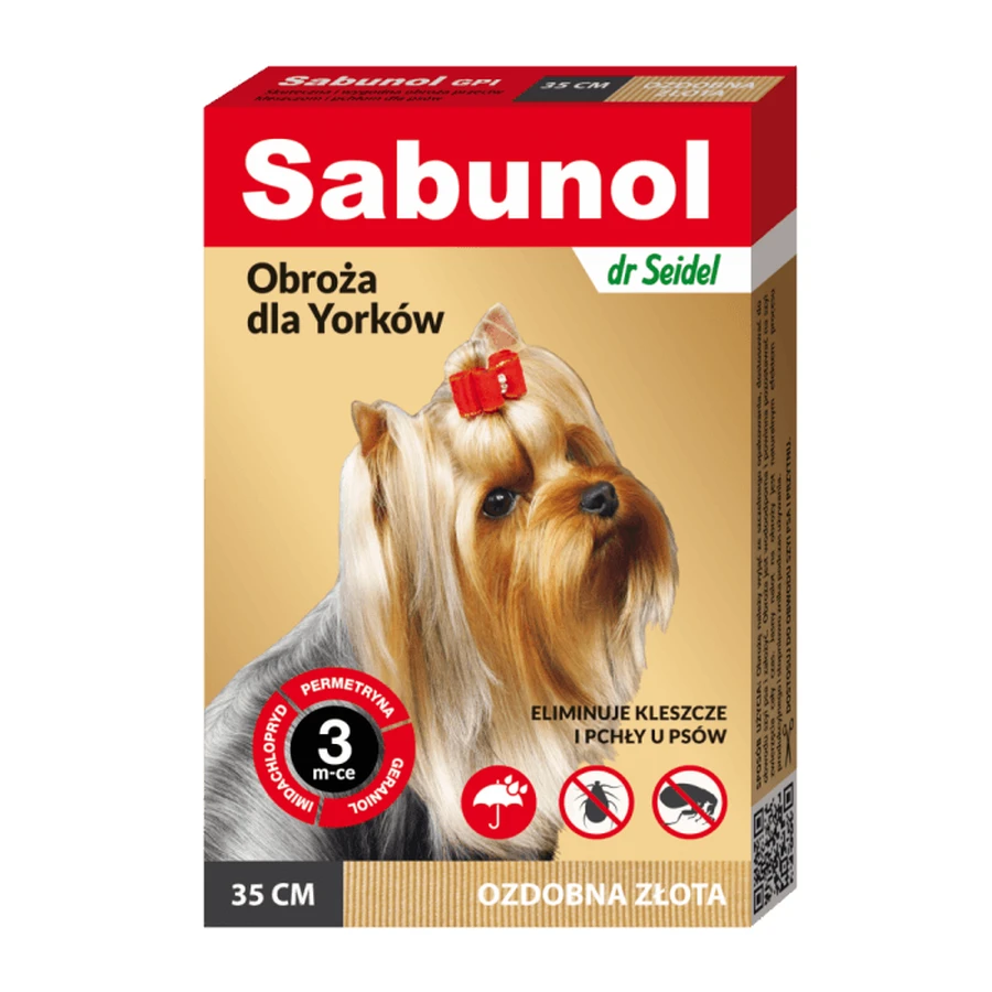 Dog collar , Sabunol GPI small size 2-10 kg GOLD , 35 cm