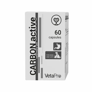 VETAPRO carbon active 500MG 60cap/corte apoyo gastrointestinal para perros y gatos