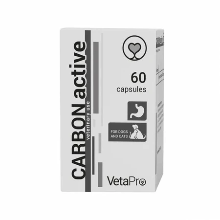 VETAPRO carbon active 500MG 60cap/corte apoyo gastrointestinal para perros y gatos