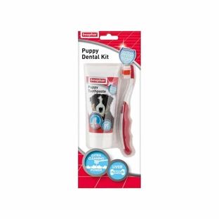 Kit dentífrico+pasta dentífrica para cachorros beaphar 50g