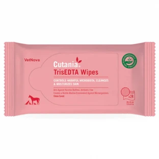 Dermatologische doekjes met antibacteriële werking voor huidverzorging en reiniging, Cutania TrisEDTA-doekjes, VetNova, 24 doekjes