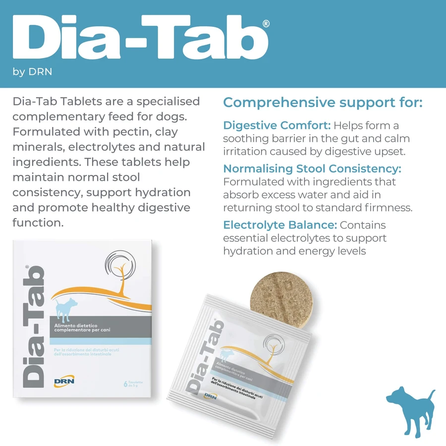 Dia-Tab, Ergänzungsmittel für Hunde, 6 Tabletten x 5 g