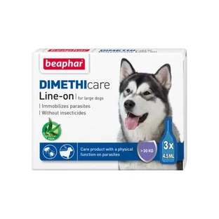Pipette antiparasitaire DIMETHICARE LINE-ON pour chiens L BEAPHAR >30 kg, 3 pipettes x 4.5 ml