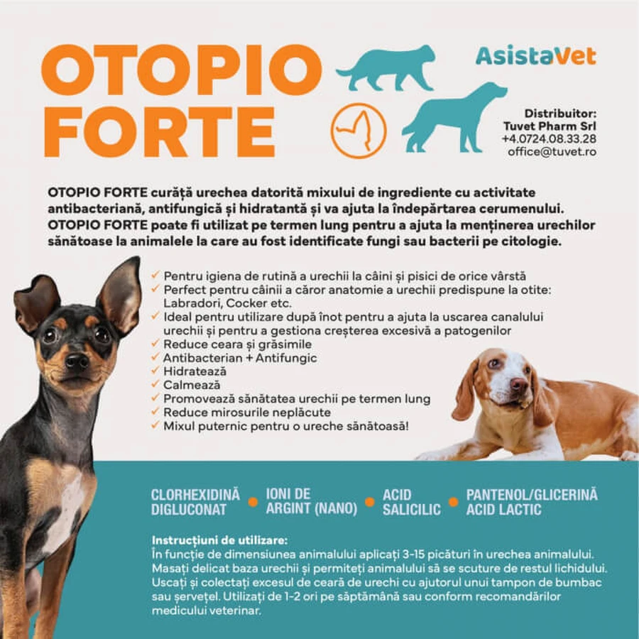 Antiseptische Ohrreinigungslösung mit Chlorhexidin Otopiopio Forte 75 ml