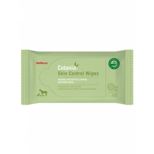 CUTANIA Skin Control Wipes, VetNova, 24 doekjes, ontvettende, drogende en witmakende hygiënische doekjes