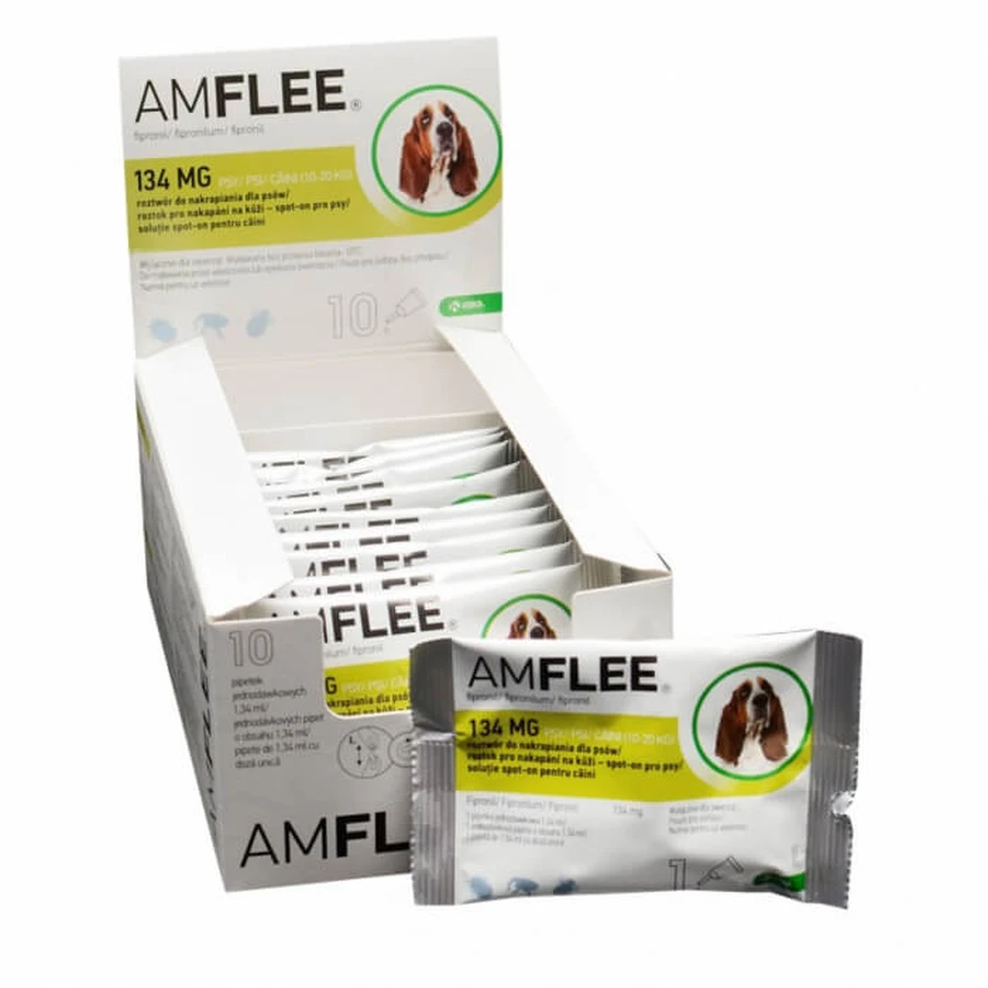 AMFLEE 134 mg solución spot-on para perros de 10-20 kg - 1 pipeta