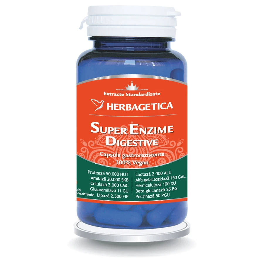 Super Enzime Digestive, 60 Kapseln, Herbagetica