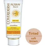 Coverderm Filteray Crème Getint Zachtbruin Waterdichte Zonnebrandcrème voor het Gezicht Zonbescherming (SPF) 60 met Kleur 50ml