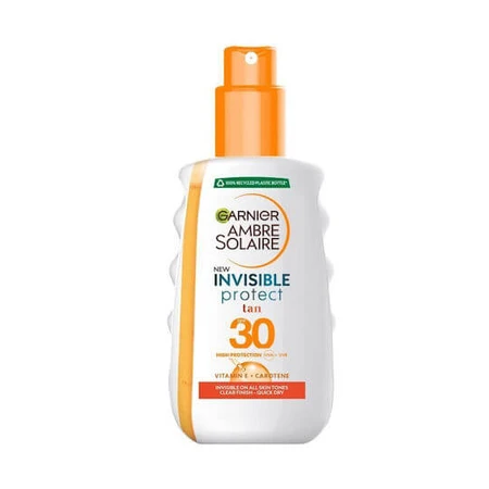 Garnier Ambre Solaire Invinsible Protect Tan Vitamin E and Carotene Water Resistant Sunscreen Body Lotion SPF30 Spray 200ml