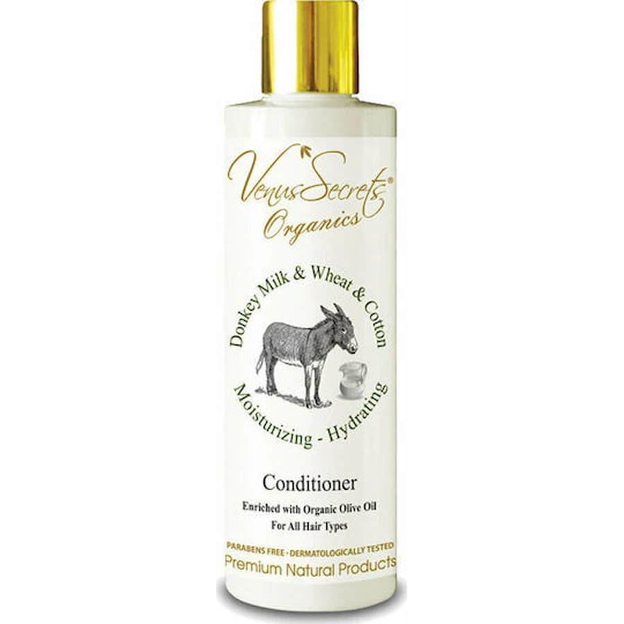 Venus Secrets au lait d'ânesse, au blé et au coton Après-shampooing hydratant pour tous types de cheveux 100ml
