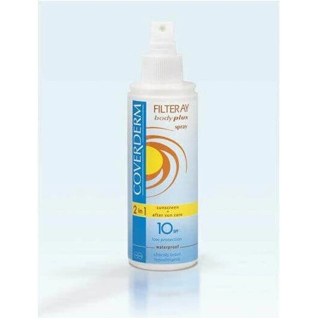 Coverderm Filteray Body Plus Body Spray Color-Free Sun Protection (SPF) 10 Body Spray 150ml