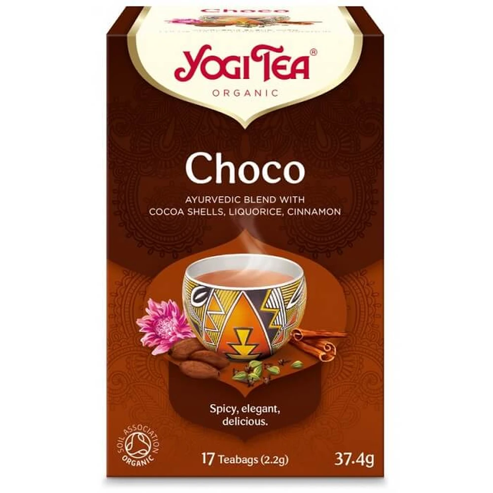 Té ecológico con cáscara de cacao, regaliz y canela Choco, 17 bolsitas, Yogi Tea