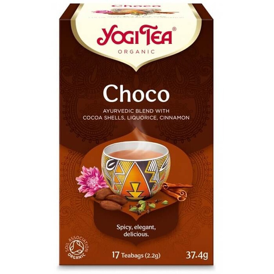 Té ecológico con cáscara de cacao, regaliz y canela Choco, 17 bolsitas, Yogi Tea