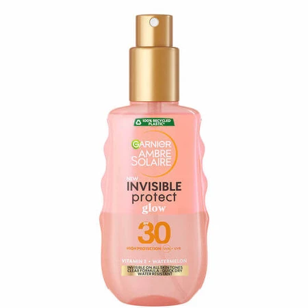 Garnier Ambre Solaire Invisible Protect Glow Transparent Waterproof Sunscreen Body Lotion SPF30 Spray 150ml