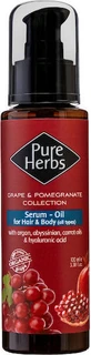 Pure Herbs Traube/Granatapfel Feuchtigkeitsspendendes Körperserum mit Hyaluronsäure &amp; Kokosnuss Kokosnussgeschmack für trockene/sehr trockene &amp; empfindliche Haut 100ml