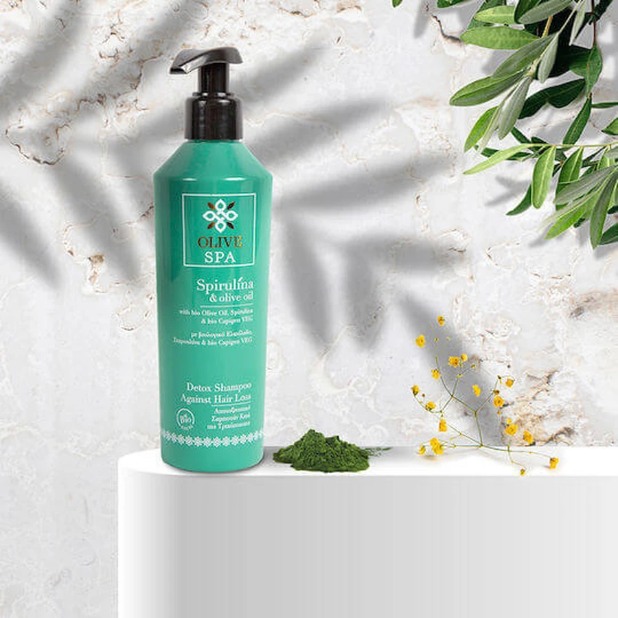 OliveSpa Spirulina & Olivenöl Haarshampoo gegen Haarausfall für alle Haartypen 250ml