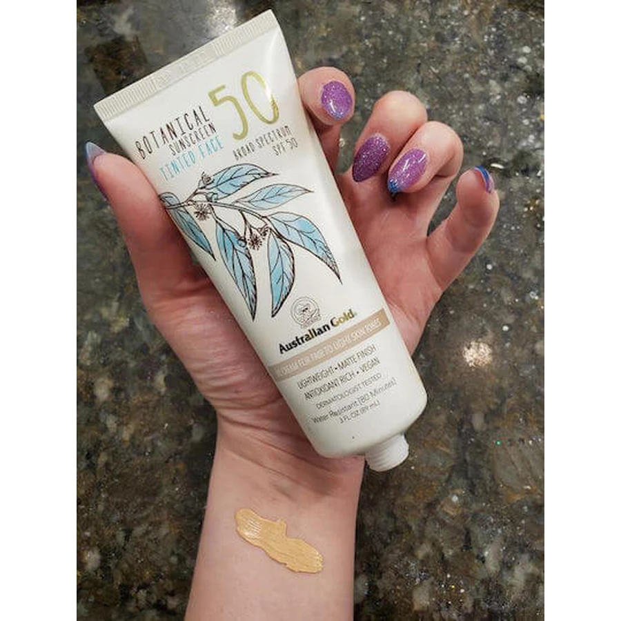 Australische Gouden Botanische Minerale Waterbestendige Gezichtszonnecrème SPF50 met Fair-Light Pigment 88ml