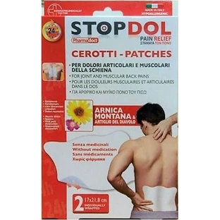 Pharmadoct StopDol Alivio del Dolor con Árnica, Garra del Diablo y Sauce Parches Calentadores 2pcs