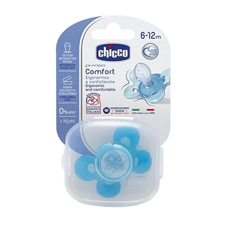 Physio Comfort anatomisch geformter Silikonschnuller 6-12 Monate, Blau, 74913-7, Chicco