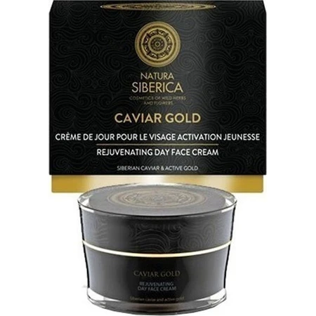 Natura Siberica Gold Feuchtigkeitsspendende und Anti-Ageing Tagescreme mit Hyaluronsäure und Kaviar 50ml