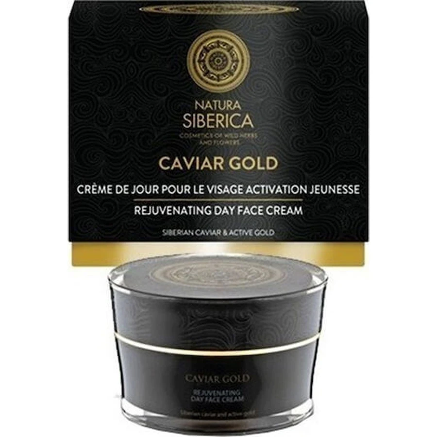 Natura Siberica Gold Feuchtigkeitsspendende und Anti-Ageing Tagescreme mit Hyaluronsäure und Kaviar 50ml