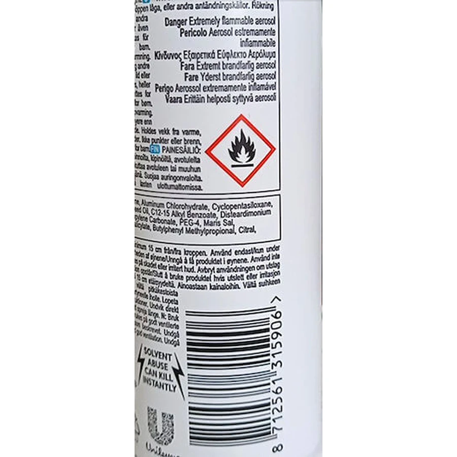 Dove Sensitive Déodorant Sans Parfum 48h Déodorant Spray 150ml