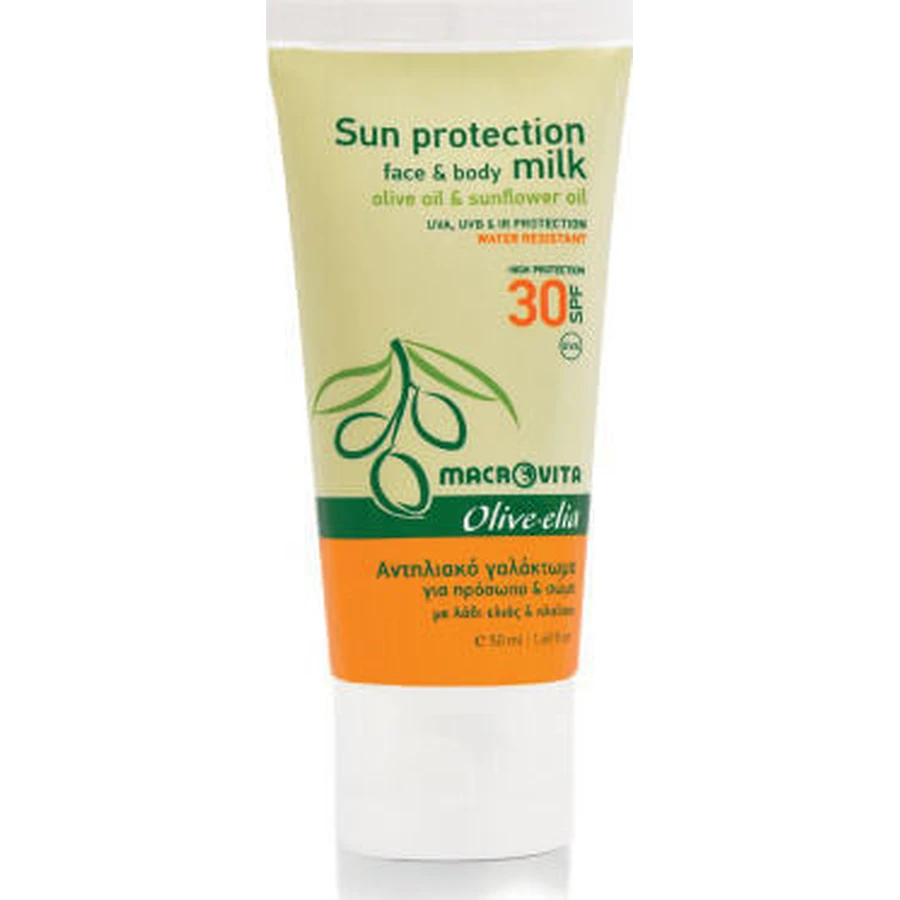 Macrovita Olive-Elia Waterproof Sunscreen Cream for Face and Body SPF30 50ml