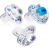 Orthodontic pacifier decorated with cover No. 2, 6-18 months, T806, Bambino