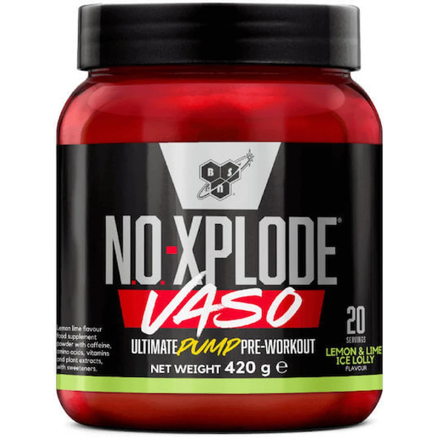 BSN N.O. Xplode Vaso Pre Workout Supplement 420gr Kalte Snacks mit Zitrone und Limette